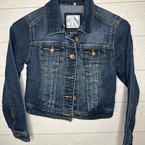 Justice Blue Denim Girls Jacket with Button Accents